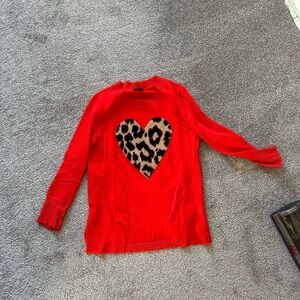 COPY - J. Crew cashmere heart leopard sweater